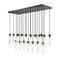 Z-Lite Beau Linear Chandelier, 23-Light, 18 In.W x 54 In.L x 12.75 In.H, Matte Black/Clear 740P-23L-MB - alternate 7